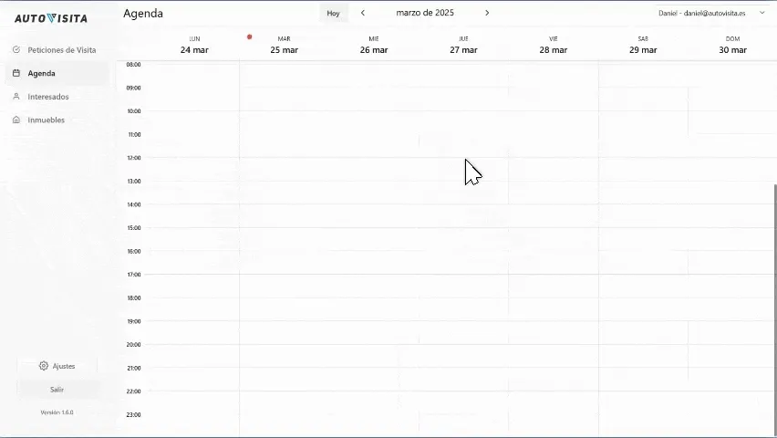 Crear visita desde la agenda